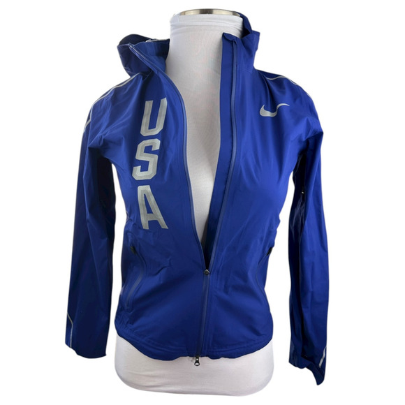 Nike Shield Jacket Hypershield Running Team USA Olympic Blue 807361-455 Small - Picture 3 of 16